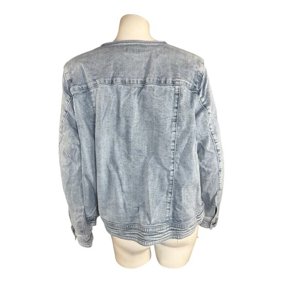 Studio Park X Amy Stran Denim Lady Jacket Light Wash‎ X-Large Fall Button Front - Picture 8 of 14